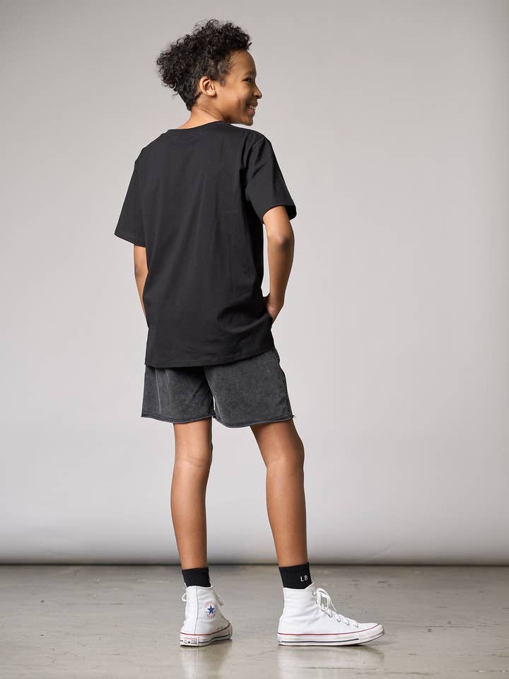 Little Bipsy - Wholesale Shorts - Kids - Acid Wash Raw Edge Harem Short - Black