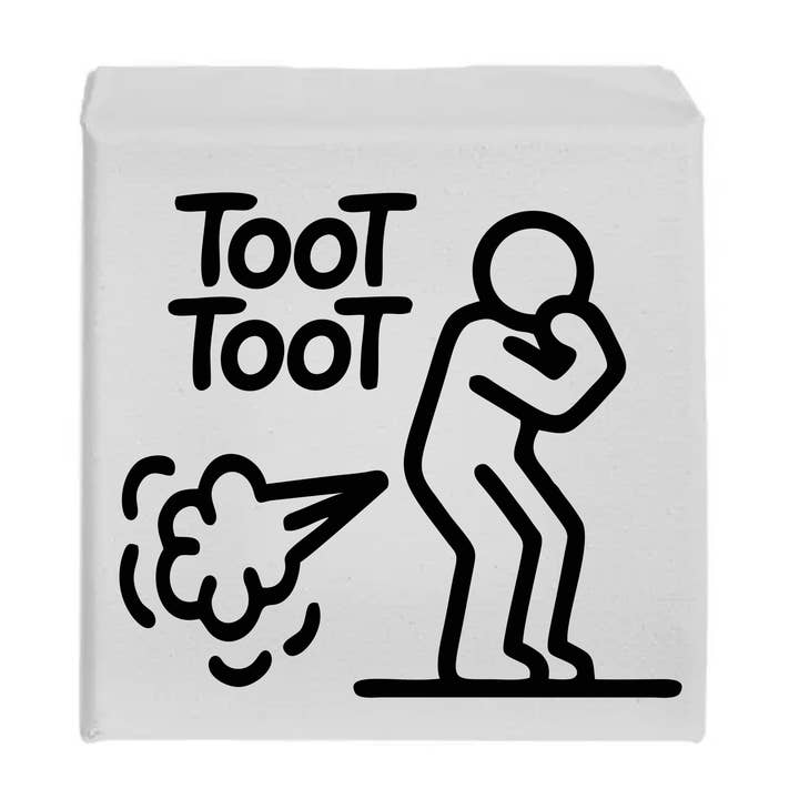 Toot Toot Farting Gassy Bathroom Toilet Funny Sign for wholesale by Kennebug LLC