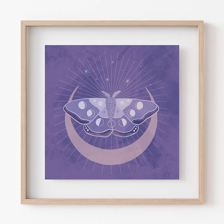 Moonlight Moth 6x6 Art Print for wholesale by Mother of the Moon