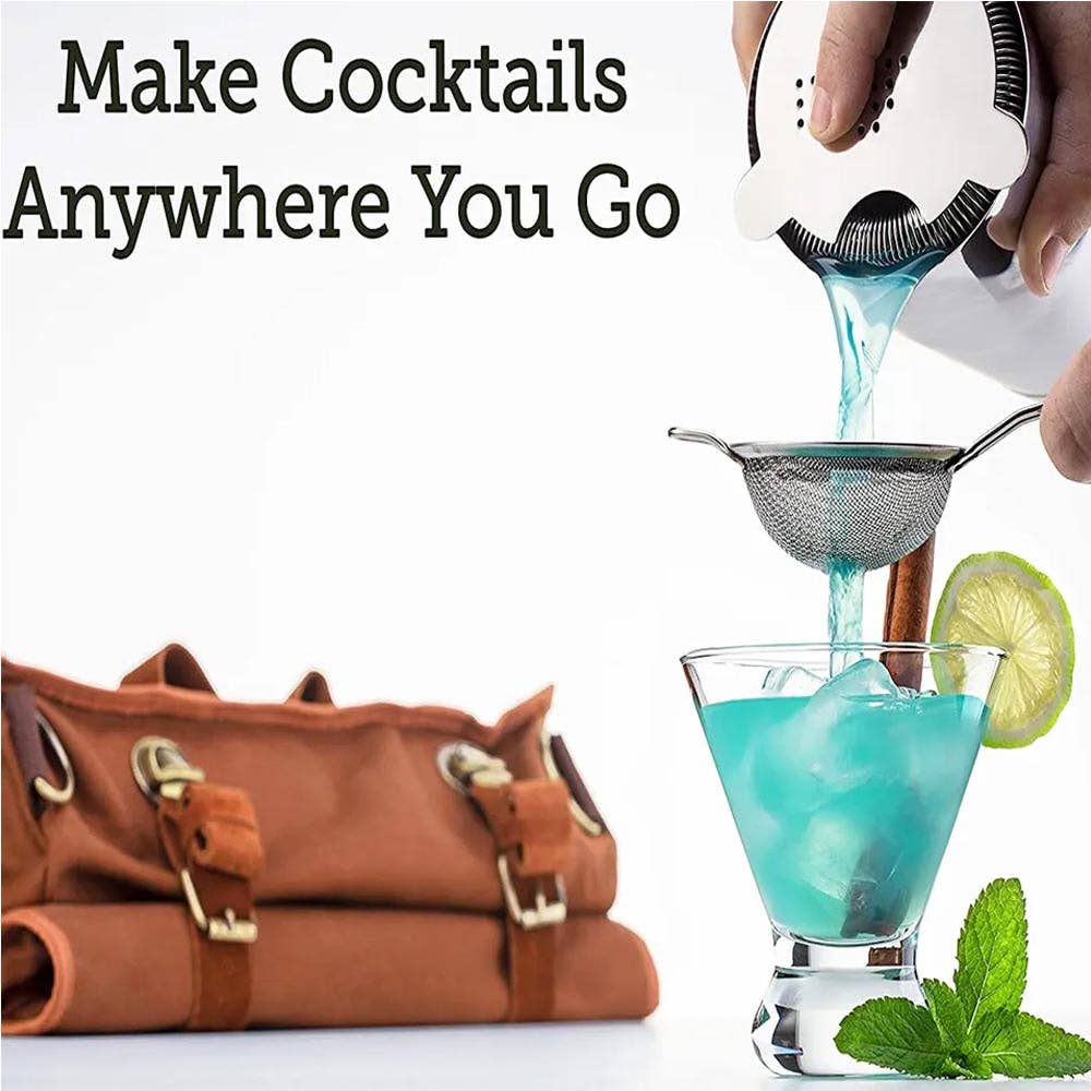 VIGOR - Vendita all'ingrosso Strumenti da bar - Kit da barman professionale da 25 pezzi per mixologia con portatile5