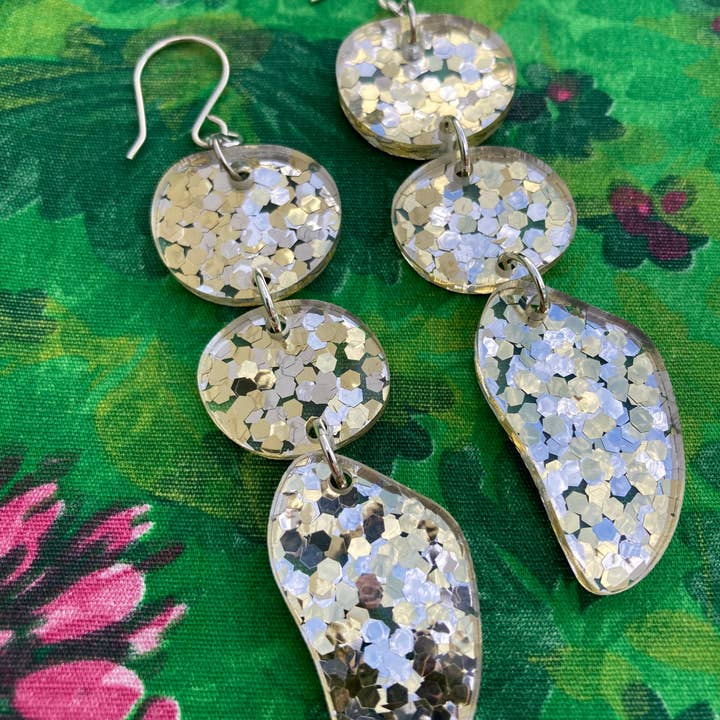 The Lost & Found - Wholesale Dangle Earrings - Triple Drop Earrings "Rainbow Irridescent"18