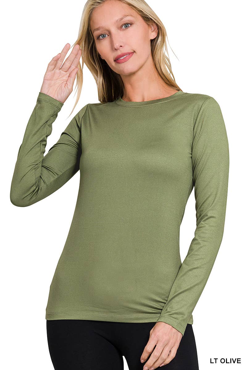 42POPS - Wholesale Knit Top - Women's - Brushed Microfiber Long Sleeve Round Neck Tee5