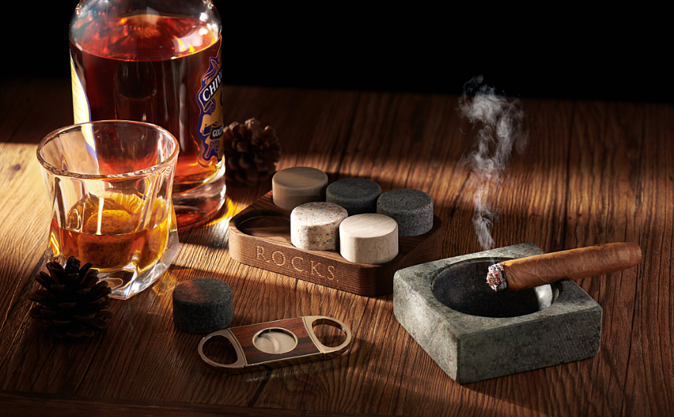 ROCKS Whiskey Chilling Stones EU - Wholesale Ashtray - The Gentleman's Set - Cigar Aficionado6