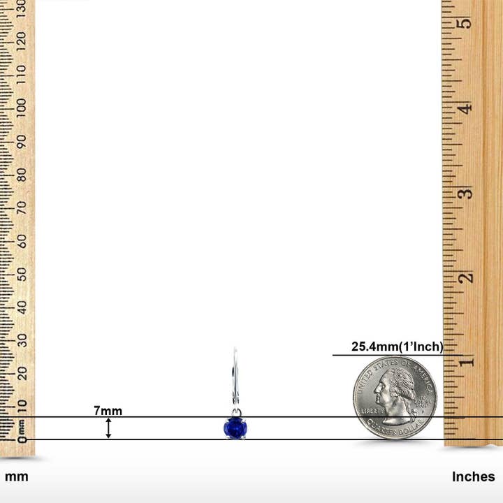 Lever Back Earring Round Simulated Blue Sapphire CZ (2mm-10mm) for wholesale on Faire13