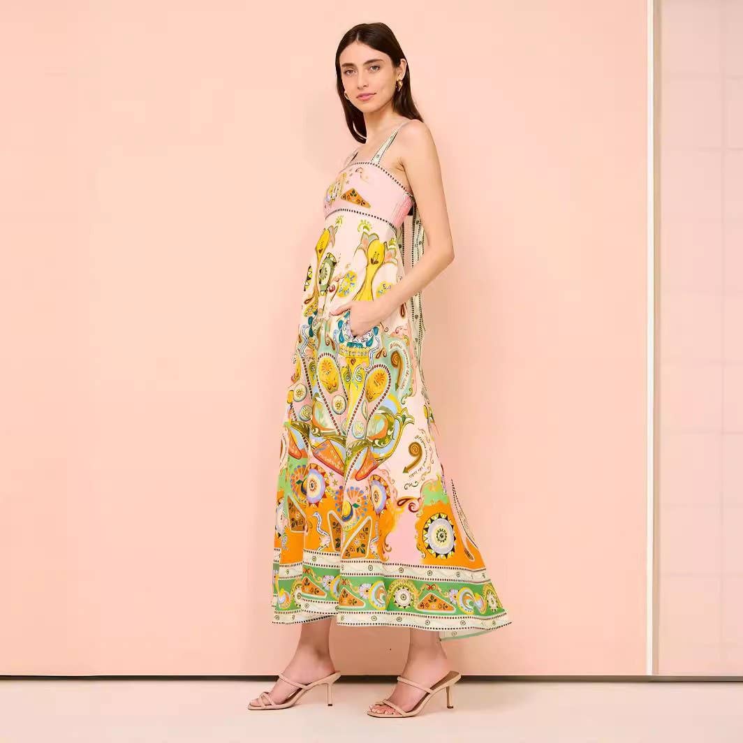 Hope & Sunshine - Vente Robe – femme - Robe évasée en lin à imprimé graffiti27