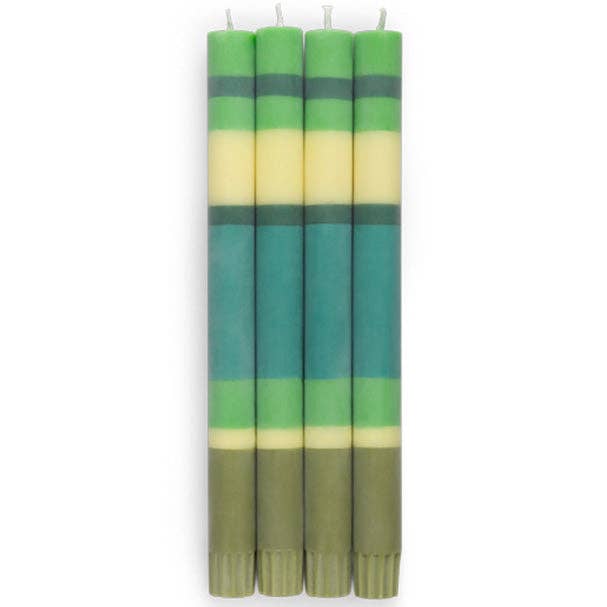 Randigt gräs-, beryl-, oliv- och jasminmiddagsljus, 4 per förpackning för wholesale av BRITISH COLOUR STANDARD - Europe