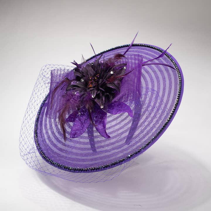 KaKyCo - Vendita all'ingrosso Fascinator - Donna - Fascinator in crinolina con velo/crinolina/piuma | AJ675H11