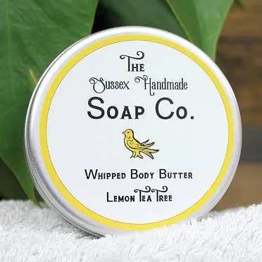 Natural Whipped Body Butter Lemon Tea Tree Palm Free & Vegan for wholesale by The Sussex Handmade Soap Company
