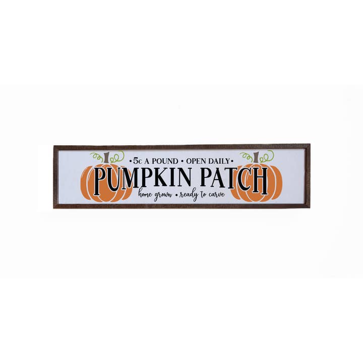 24x6 Pumpkin Patch Home Decor Sign for wholesale by Driftless Studios