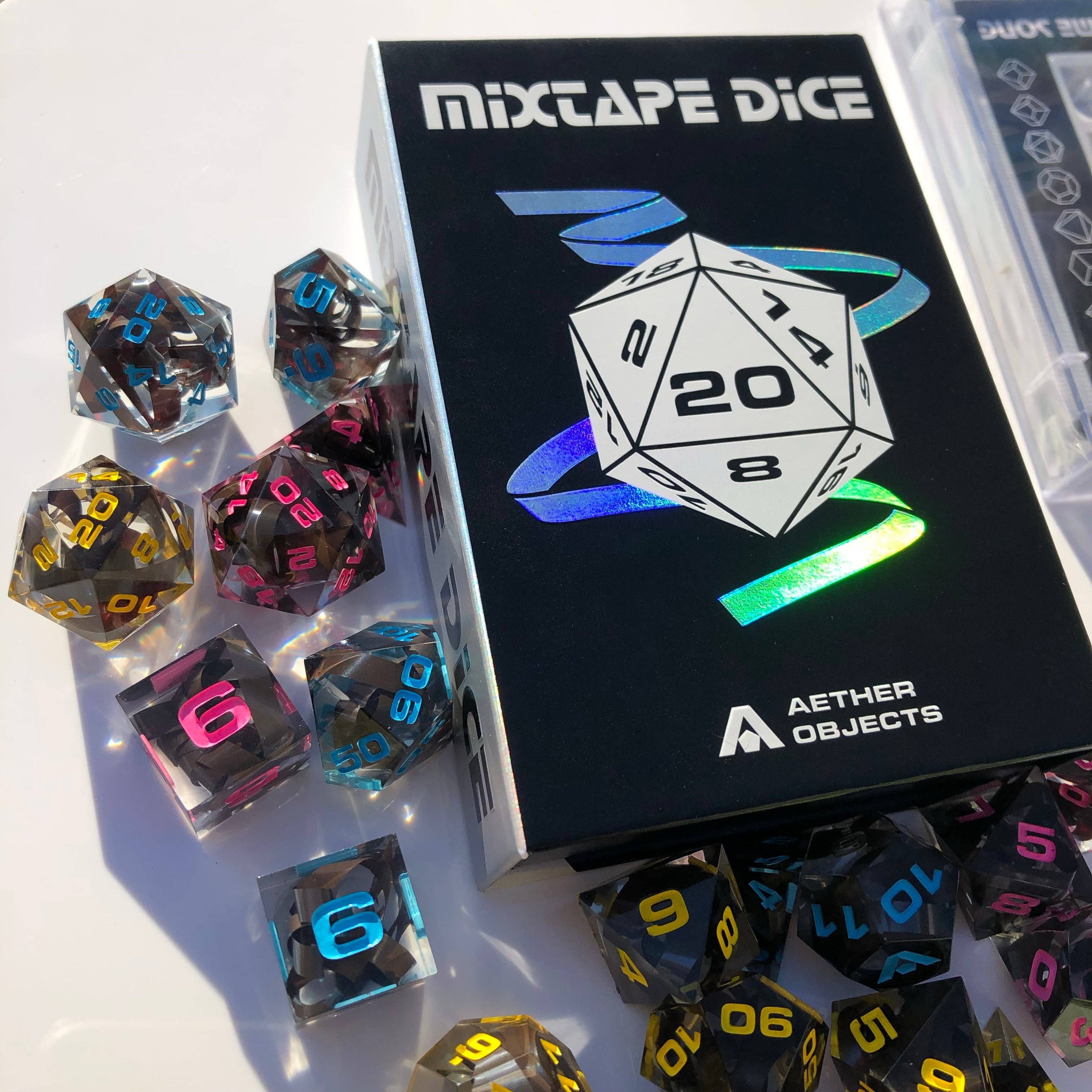 Aether Objects - Wholesale Dice - Mixtape Dice, 7-Piece Resin Dice Set5
