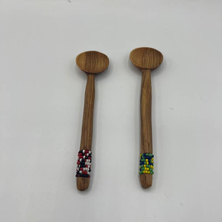 KENYAN SAFARI DESIGNS - Wholesale Kitchen Spoon - 6 Inch Wooden Spoons With Beads