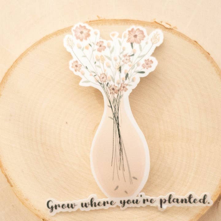 Grow Where You're Planted Waterproof Laptop Stickers for wholesale by Syera Love & Co.