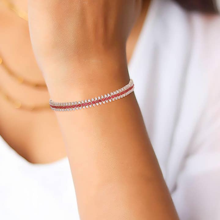 BFN60696RU. 14K Solid Gold Diamond and Ruby Bracelet for wholesale by Tresor Jewelry Inc.