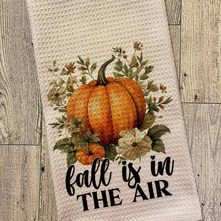 Fall Is In The Air Waffle Weave theedoek Theedoek voor wholesale door Prairie Chicken Sticker Shop & Gifts