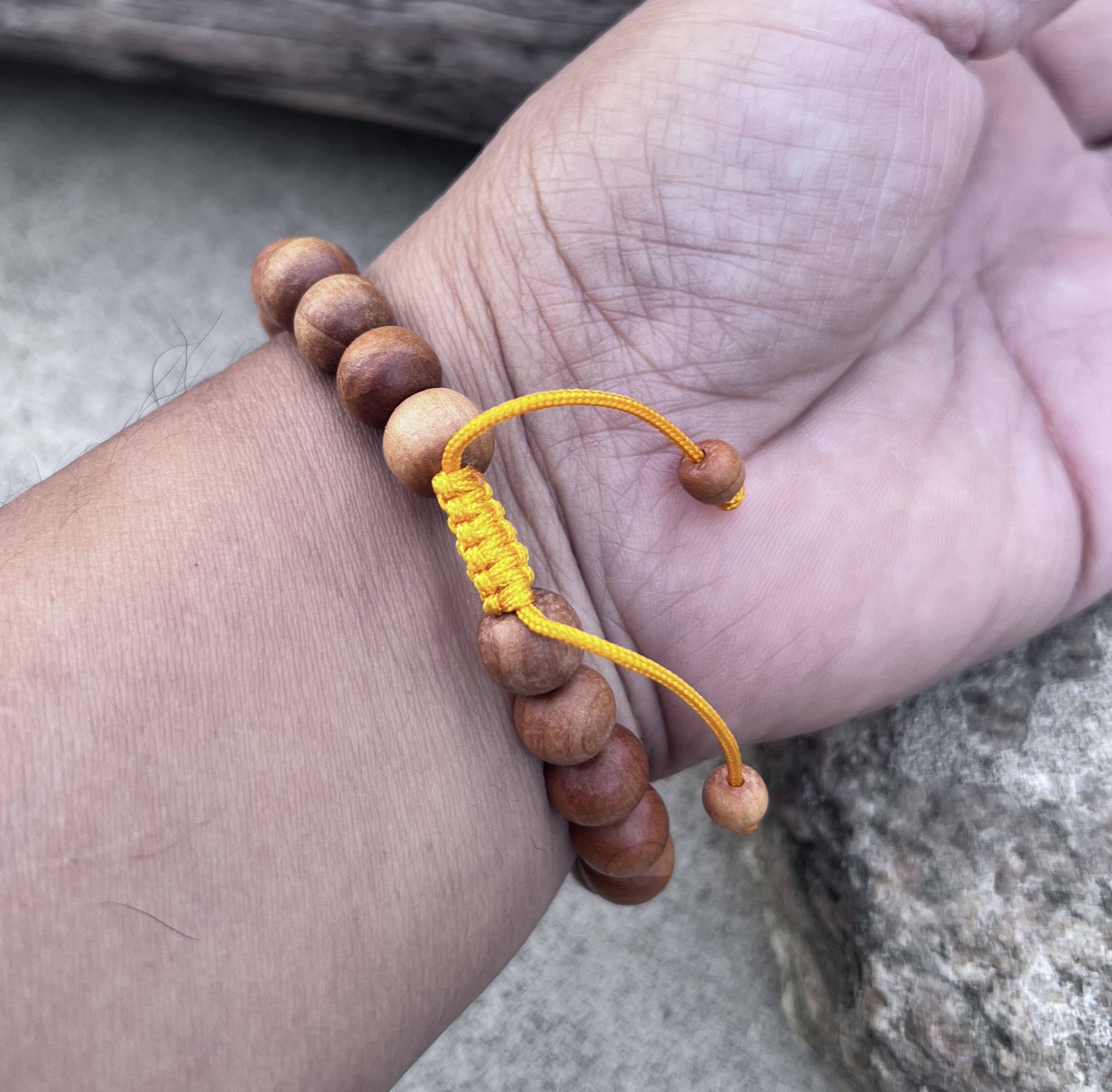 Lungta Imports - Wholesale Beaded Bracelet - Sandalwood Beads Adjustable Wrist Mala Bracelet10