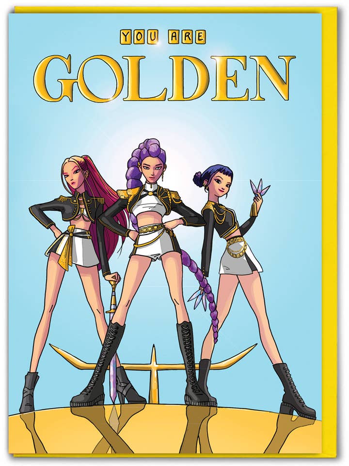 K-Pop Birthday Card - You Are Golden by Bryony Walters for wholesale by Brainbox Candy