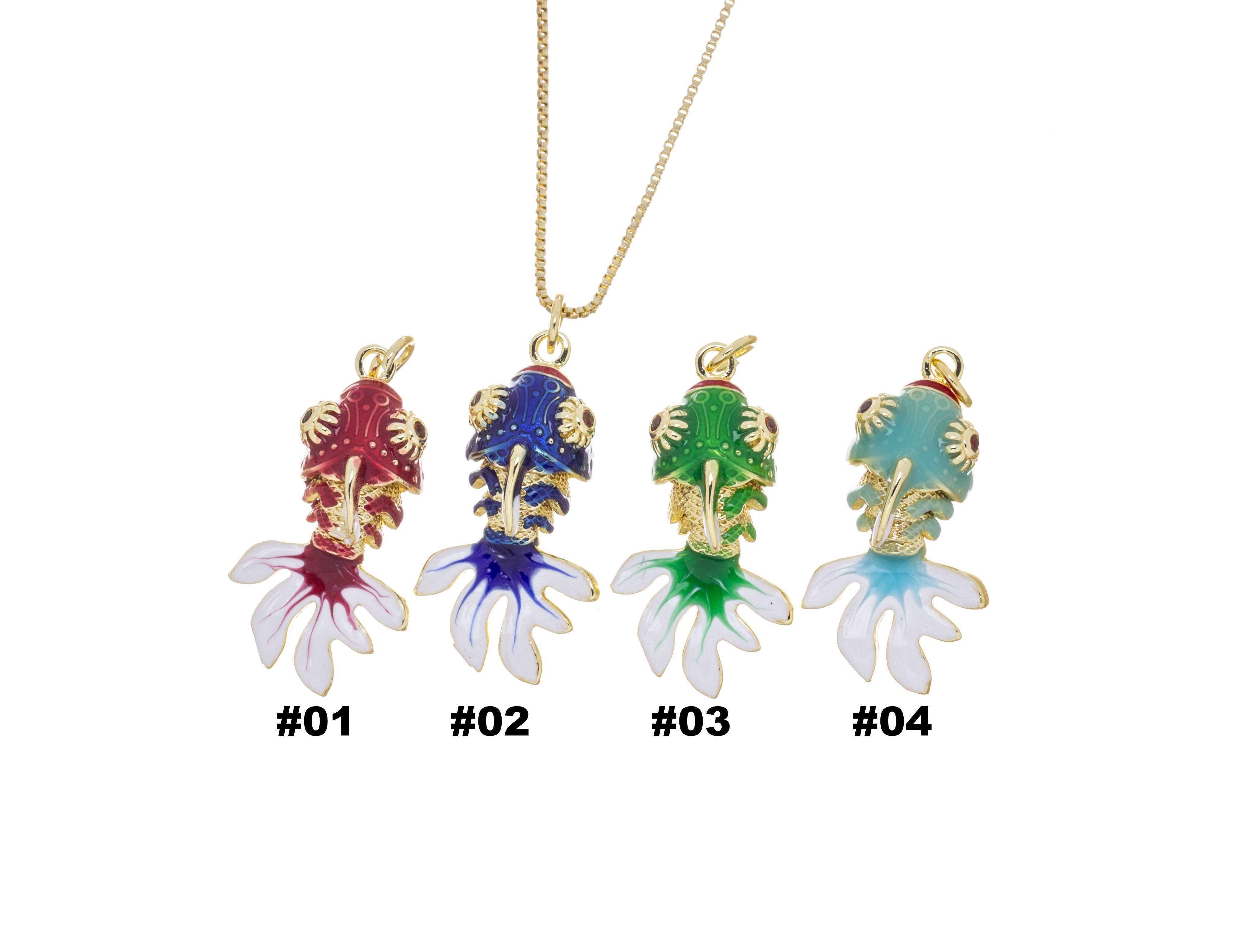 Jewel Pledge - Wholesale Individual Charm/Pendant - Goldfish Charm, Sealife charm,exotic Fish charm CPG23761