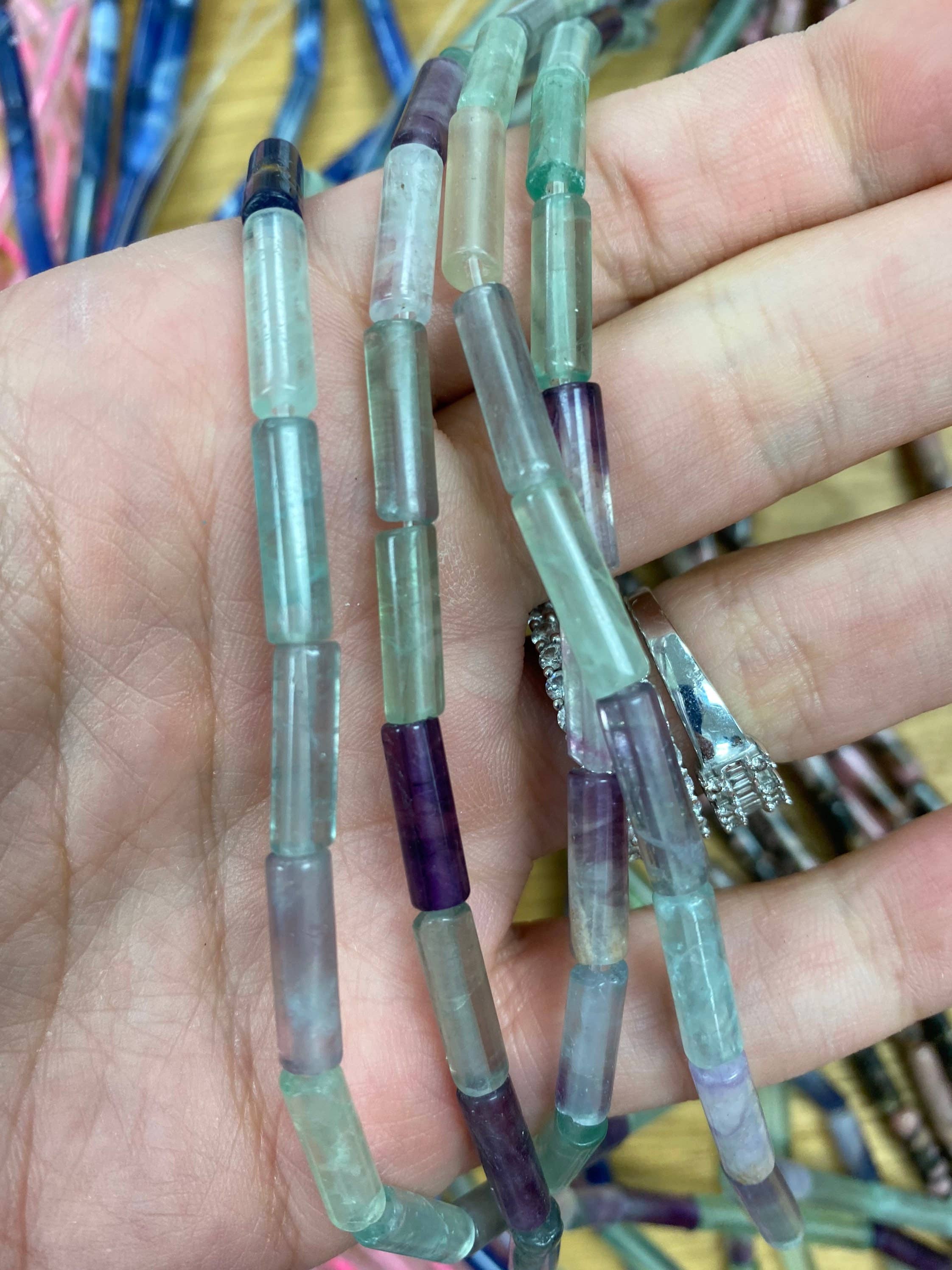 The Bead Bazaar - Wholesale Beads - Crystal Healing Gemstone Tube Beads Strand, Chakra Natural Gemstone Tube Beads, Accent Stone Beads, Healing Stone Accent Beads, Long Beads5