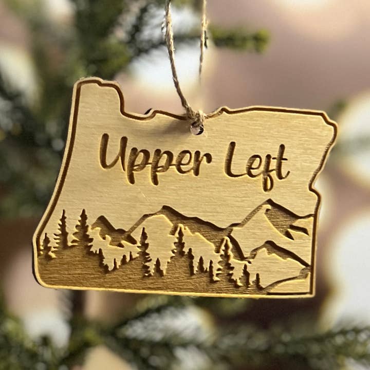 Oregon Upper Left Ornament for wholesale by Chamness' Crafty Corner