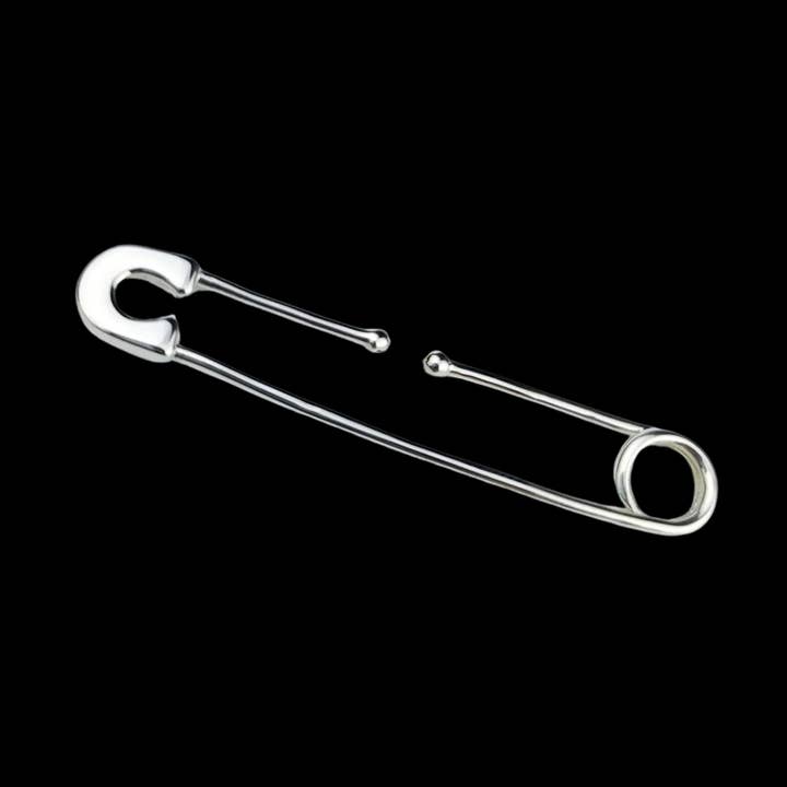 Bold FAKE Cheek Piercing Safety Pin for wholesale by Inchoo bijoux inc