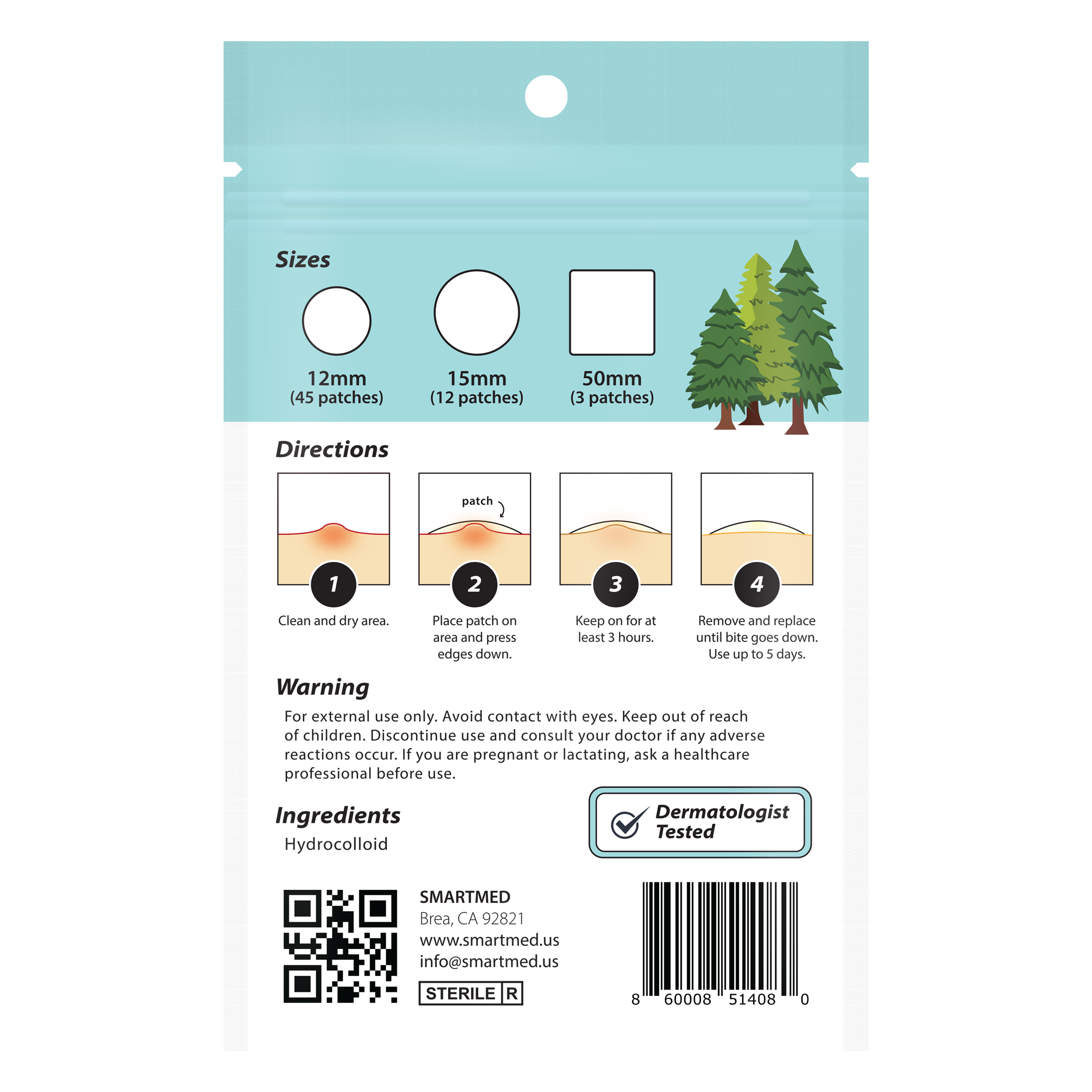 SMARTMED - Vente Pommades/crèmes contre les démangeaisons - SMARTMED Insta Relief – Patchs de soulagement des piqûres de moustiques - Variété 60 patchs2