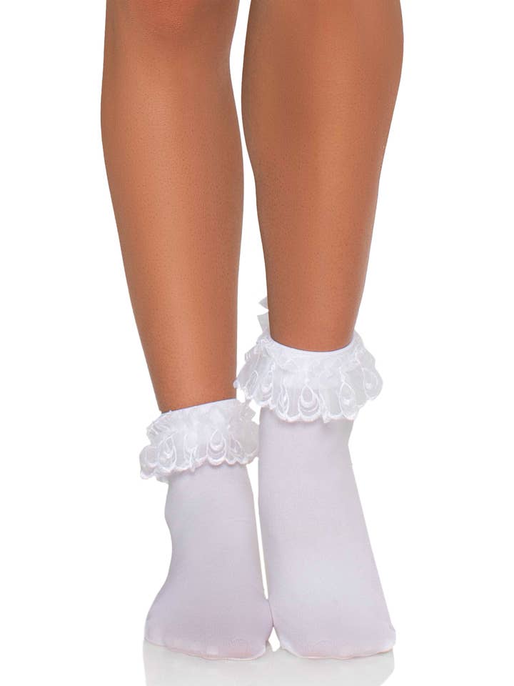 Leg Avenue - Wholesale Socks - Women's - Lola Ruffle Bow Ankle Socks4