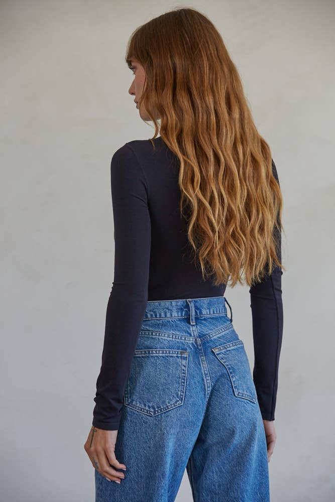 By Together - Wholesale Bodysuit - Women's - S1147 | Knit Seamless Mock Neck Long Sleeve Bodysuit10