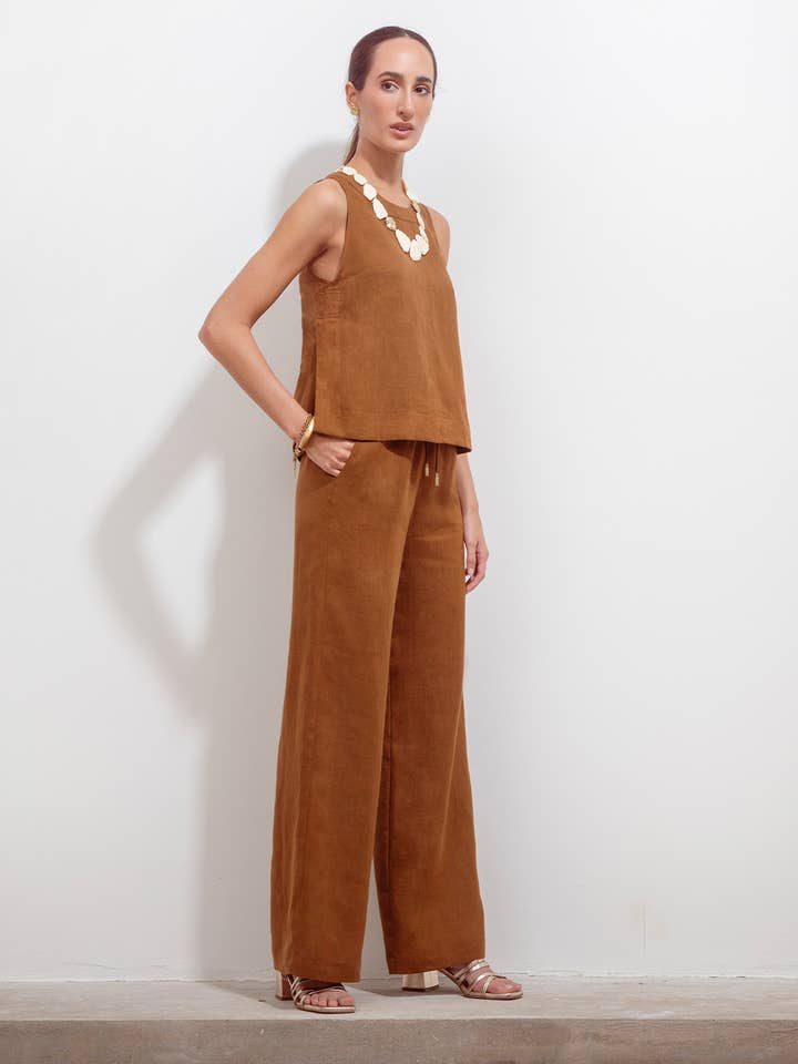 Teresa Pant Caffè Lino per la vendita all'ingrosso da parte di Maria la Paz