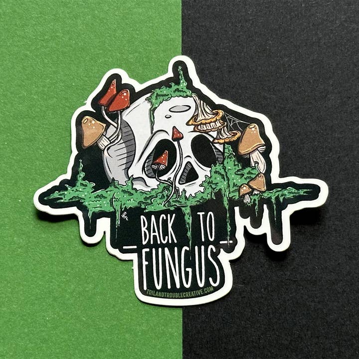 Skull Mushrooms Sticker | Cottagecore | Mushroom Sticker for wholesale by Toil and Trouble Creative