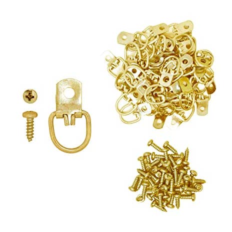 Colgadores de cuadros Mandala Crafts con anillos en D, colgador de cuadros con tornillos, ganchos en D para colgar cuadros, accesorios para colgar cuadros en D para venta al por mayor de Mandala Crafts