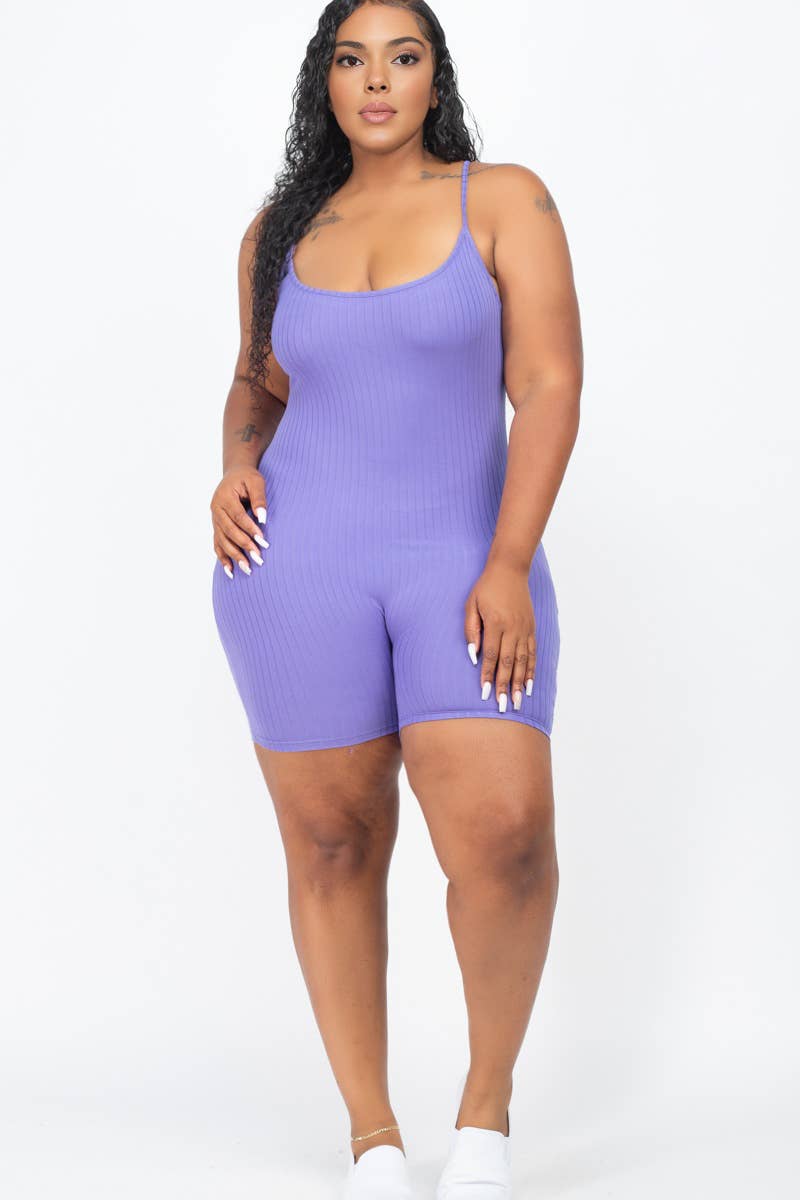 CAPELLA APPAREL - Wholesale Romper - Women's - Plus Ribbed Bodycon Romper16