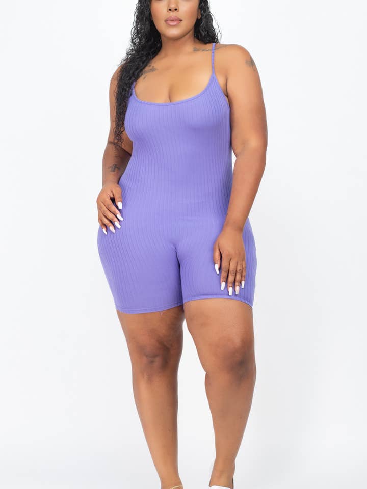 CAPELLA APPAREL - Wholesale Romper - Women's - Plus Ribbed Bodycon Romper16