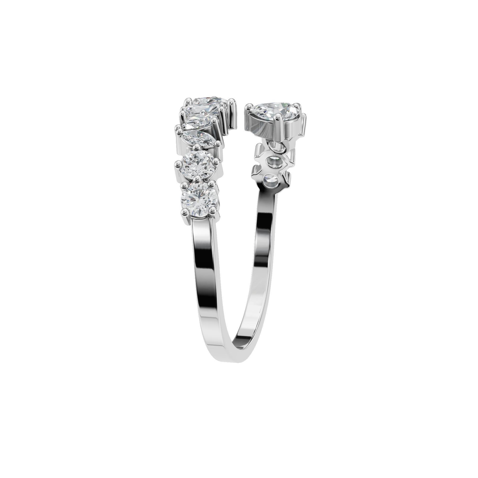 PureYou Jewelry - Wholesale Multi-Stone Ring - 14K Gold Diamond Cuff Ring, Lab GrownDiamond Ring5