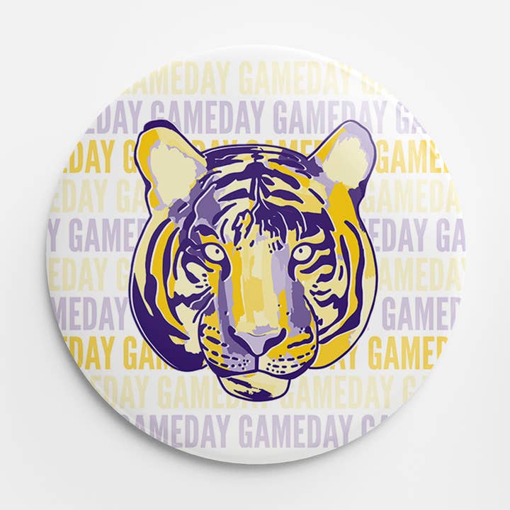 Thanks For Everything - Wholesale Lapel Pin/Button - Tiger Gameday Button (yellow)0