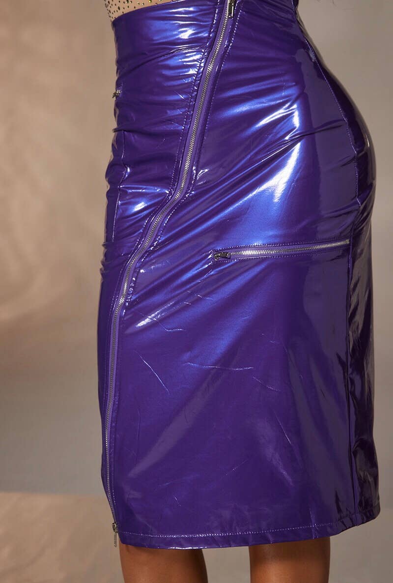 WFFS - Wholesale Skirt - Women's - Midi PU Skirt11