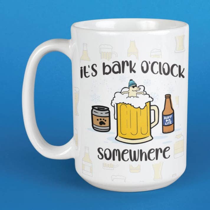 Bark O'Clock Winter - Grote Koffiemok voor wholesale door Teddy the Dog