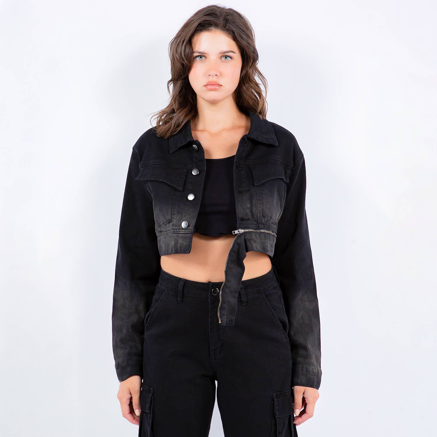 American Bazi – wholesale Jacka - Dam – OMBRE TVÄTTAD DRAGKEDJA TRIM JACKOR-RJK92558