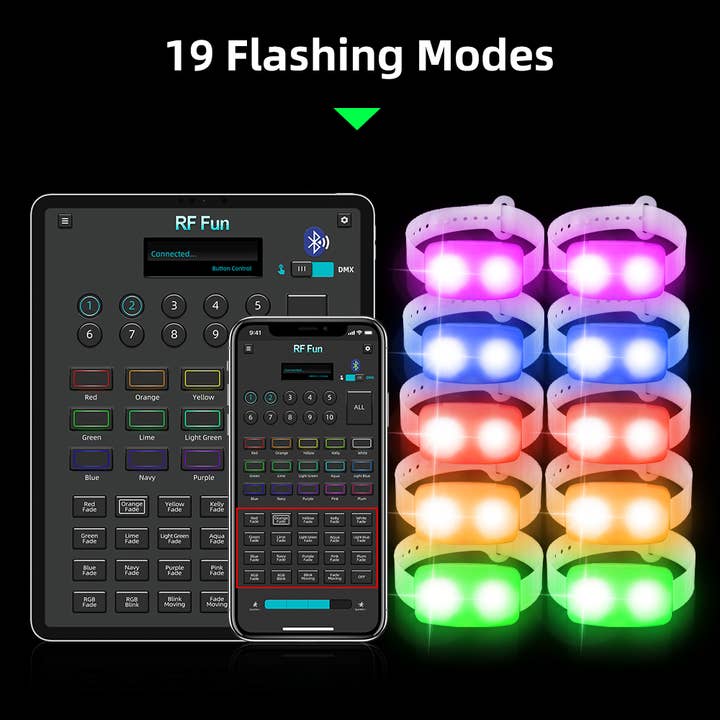 RAREVAY Fairy Lights Solar Lights – wholesale Light-up toy – Kids & baby – 200 PCS App Control LED Bracelets with a Transimitter4