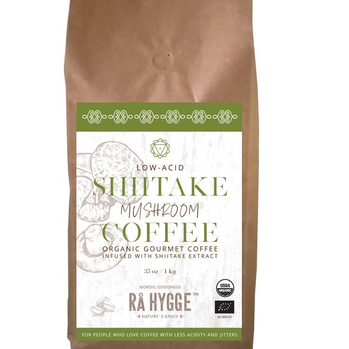Shiitake Specialty Coffee BIO, whole beans 35 oz for wholesale by Rå Hygge