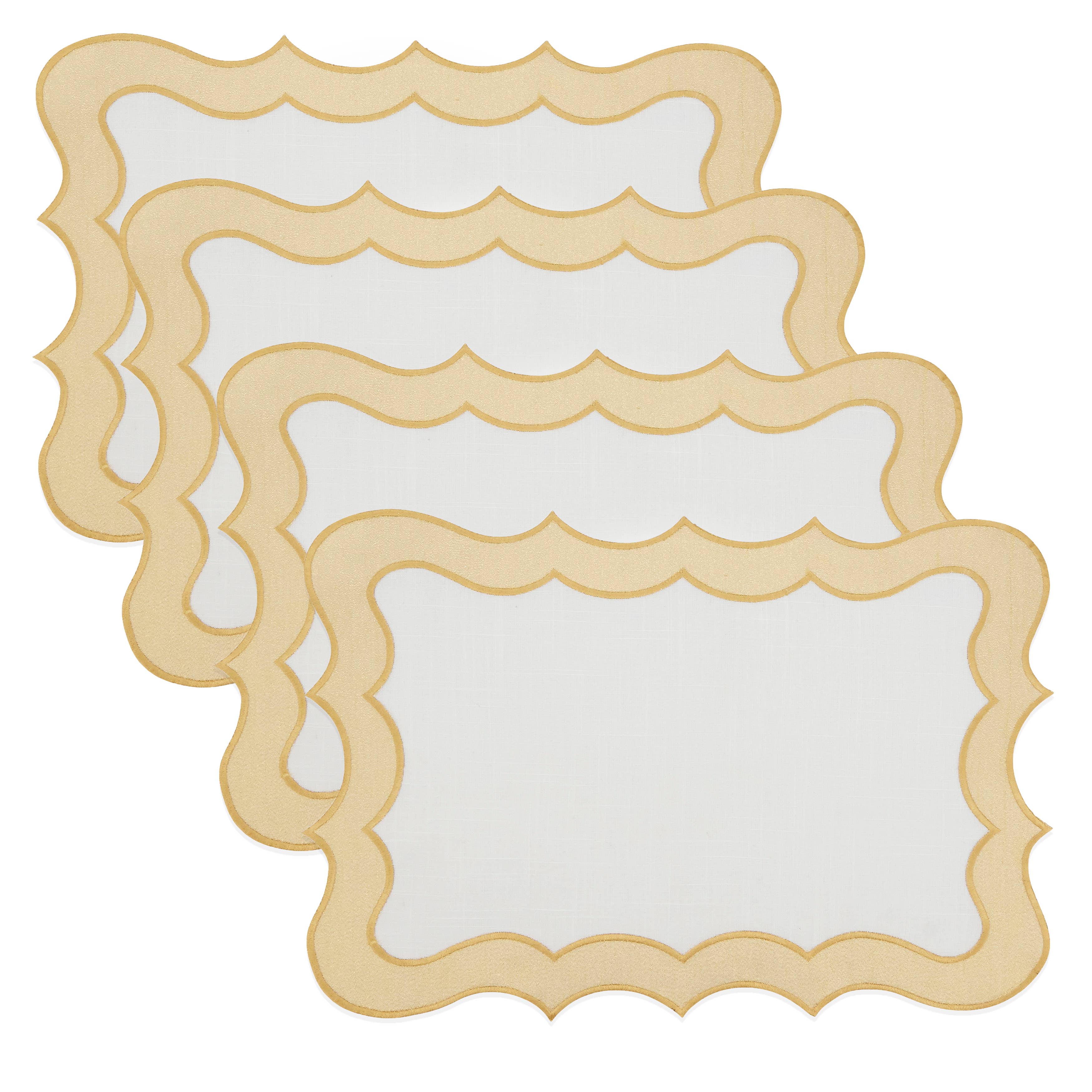 Saro Lifestyle - Vente Sets de table - Napperon à bordure en forme de pétoncle2