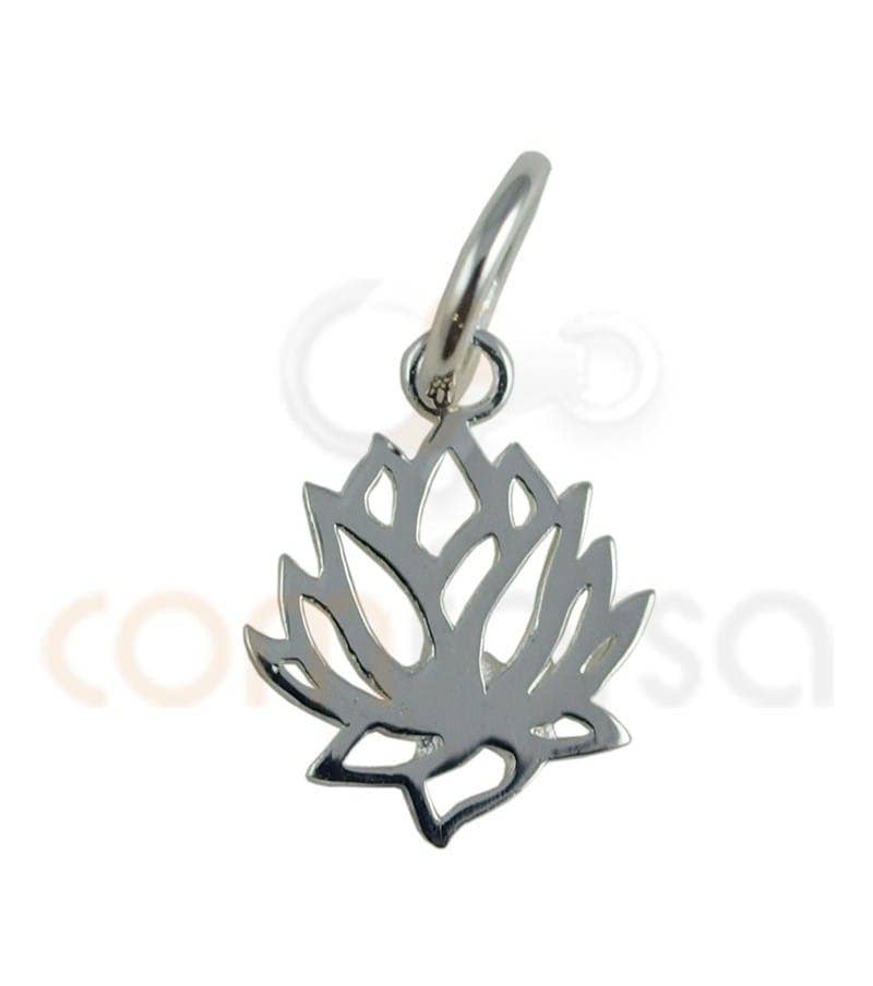 COM FORSA SL - Wholesale Individual Charm/Pendant - Sterling Silver Lotus Flower Pendant 9X11.5 Mm