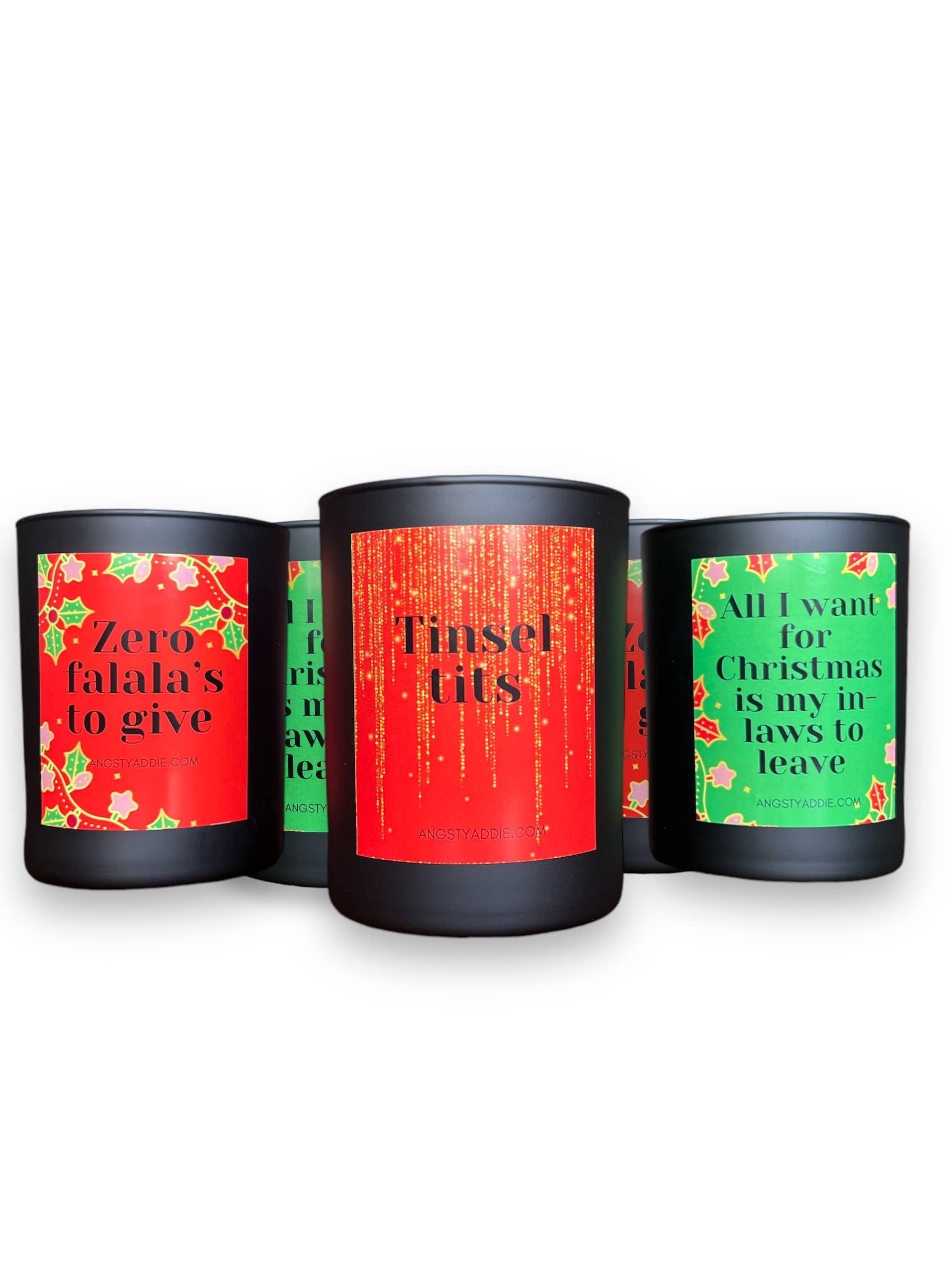 Angsty Addie - Vente Bougie en bocal - Ensemble d'échantillons de bougies aux épices de Noël - 6 bougies pleine grandeur 4