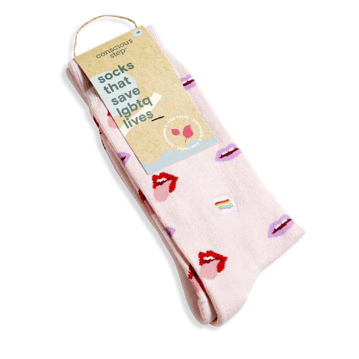 Conscious Step - Wholesale Socks - Unisex - Socks that Save LGBTQ Lives (Pink Lips)
