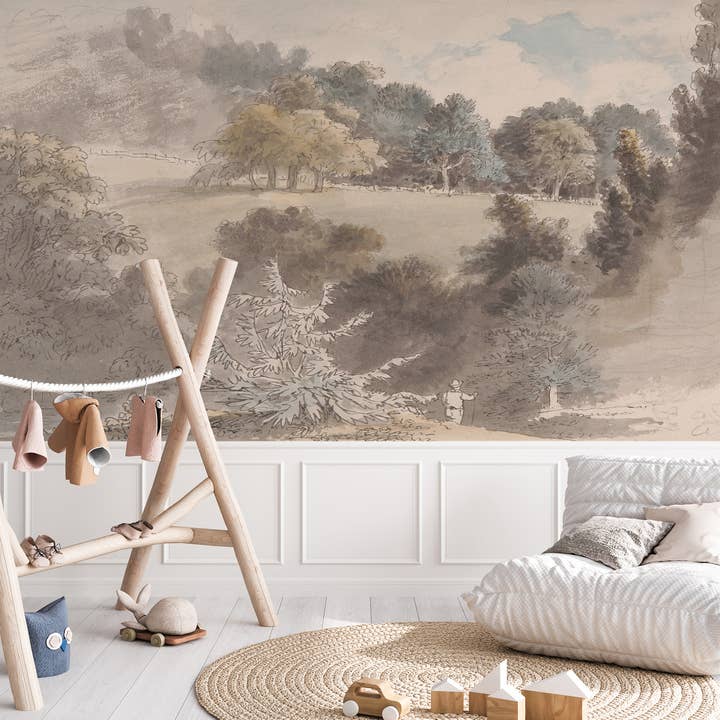 SimurgWallArts - Wholesale Wallpaper - Vintage Panoramic Forest Mural, Peel and Stick Wallpaper10