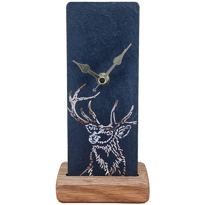 LT Creations – wholesale Desk clock – Stag Slate Mantle Clock | SOC23
