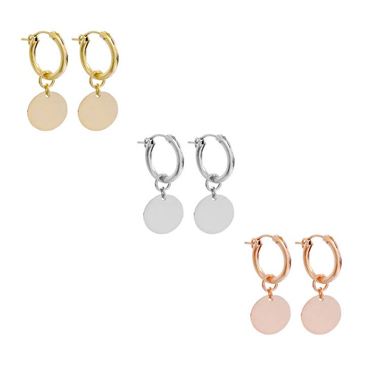 Paris hoepel met schijf - goud, zilver, roségoud voor wholesale door Misuzi