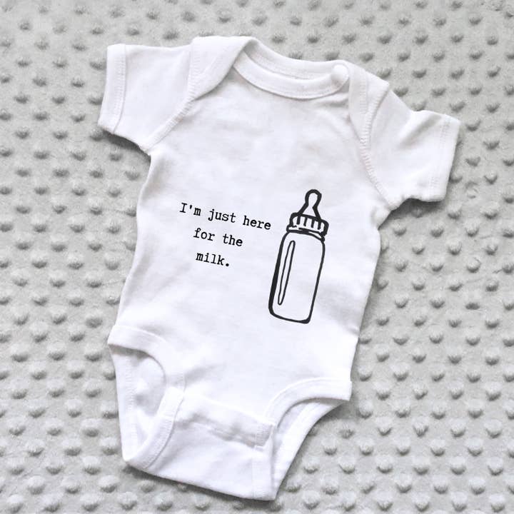 Baby Onesie - Here for the Milk for wholesale by Things UnCommon