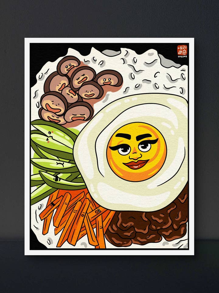 Cheeky Bibimbap Art Print for wholesale by Cheeky Art Studio