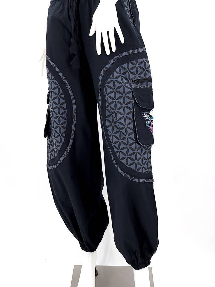 Himalaya Handmade - Wholesale Pants - Women's - Cotton Hippie Handmade Harem Mushroom Embroidered Bohemian Pants8