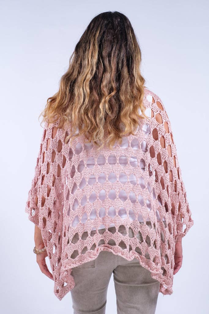 TINA Stephens Italy/Tees By Tina - Wholesale Knit Top - Women's - Oceana Circle Open Knit Topper (BQ904)19